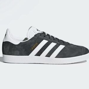 Adidas Gazelle Charcoal and White Shoes